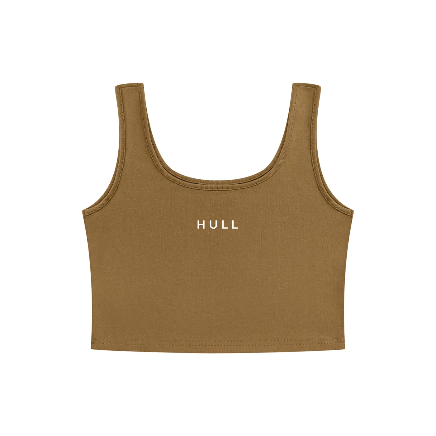 Khaki HULL Core Women's Fitted Cropped Minimal Tank
