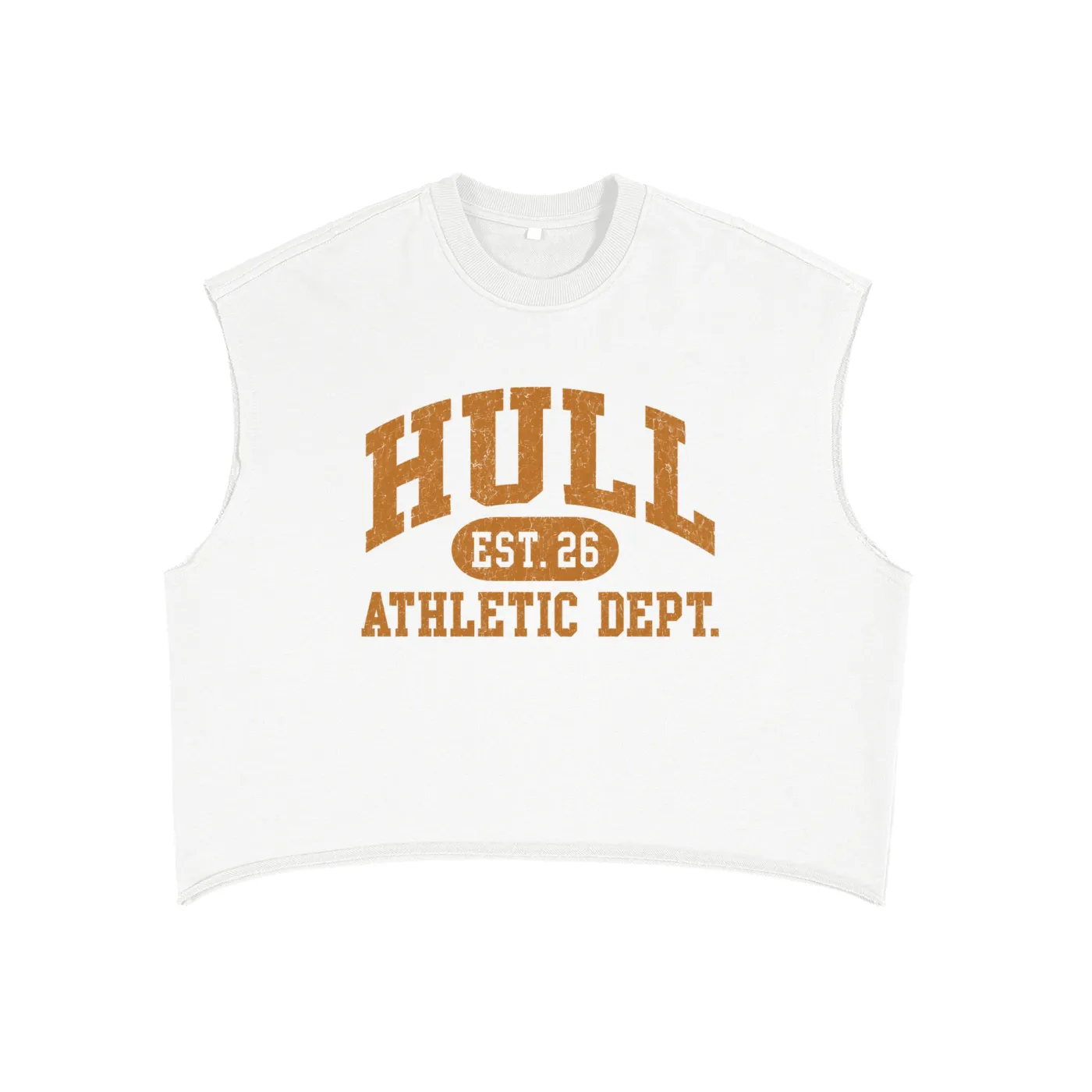 White HULL Premium French Terry Athletic Dept. Tank